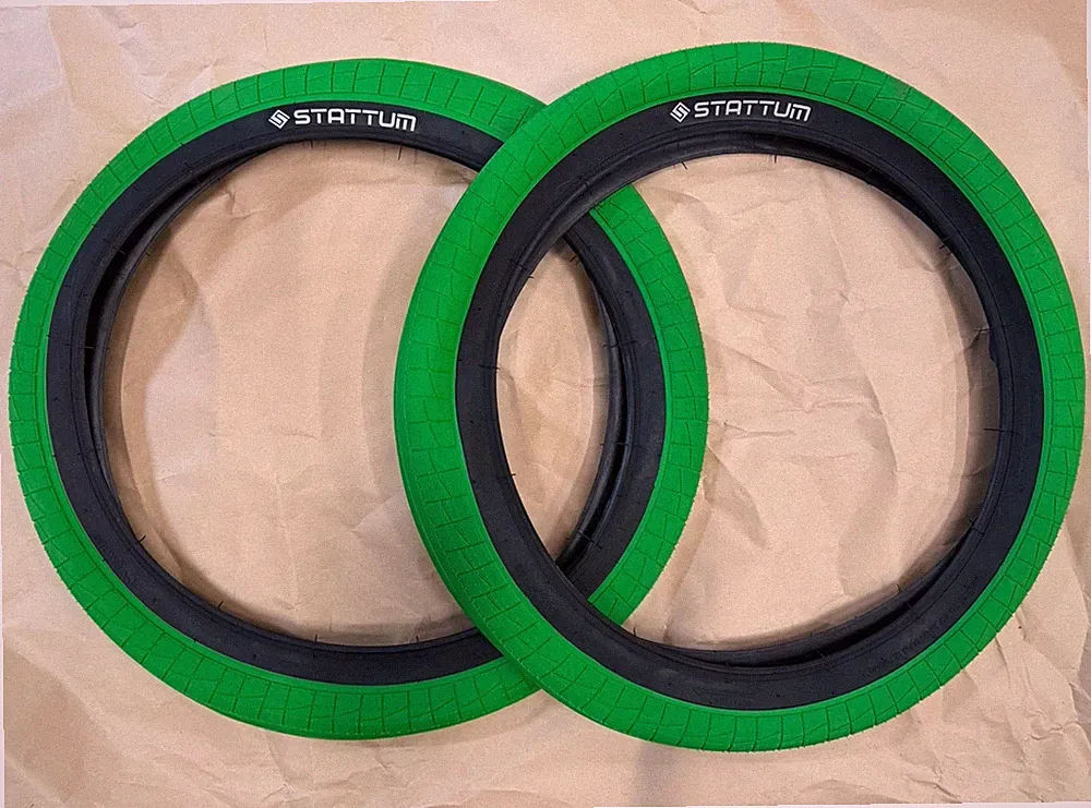 20”x 2.30” Green/ Black Sidewall Bmx, Bicycle Tires