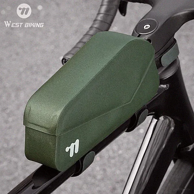 Bicycle Bag Waterproof Magnetic Flip Cover Gravel Bike Top Tube Bag Green 1L