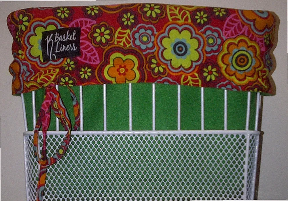 Bicycle Basket Liner Garden flower green Beach Cruiser Comfort Cycling Bike
