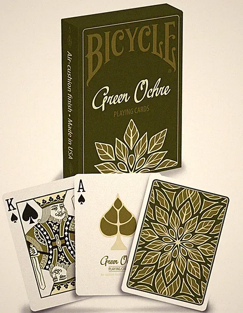 BICYCLE Playing Cards New Last Issue, Green Ochre, Poker, 2 Gaf Cards, 2019
