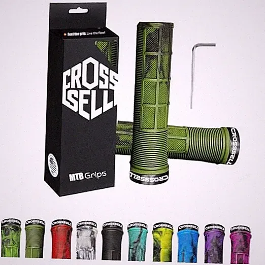 Bike Handlebar Grips Dual Color Army Green – Single Lock-On Bicycle Grips for