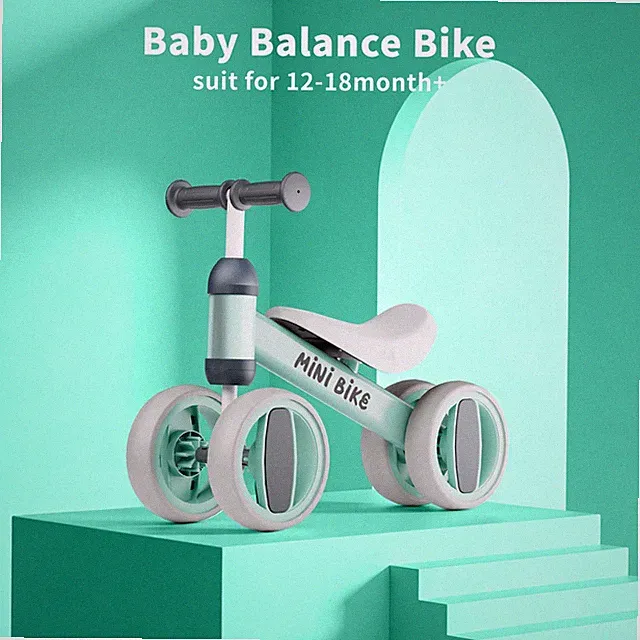 Commugo Balance Bike 1 Years Children Toddler Train Bicycle Wheel Indoor/Outdoor