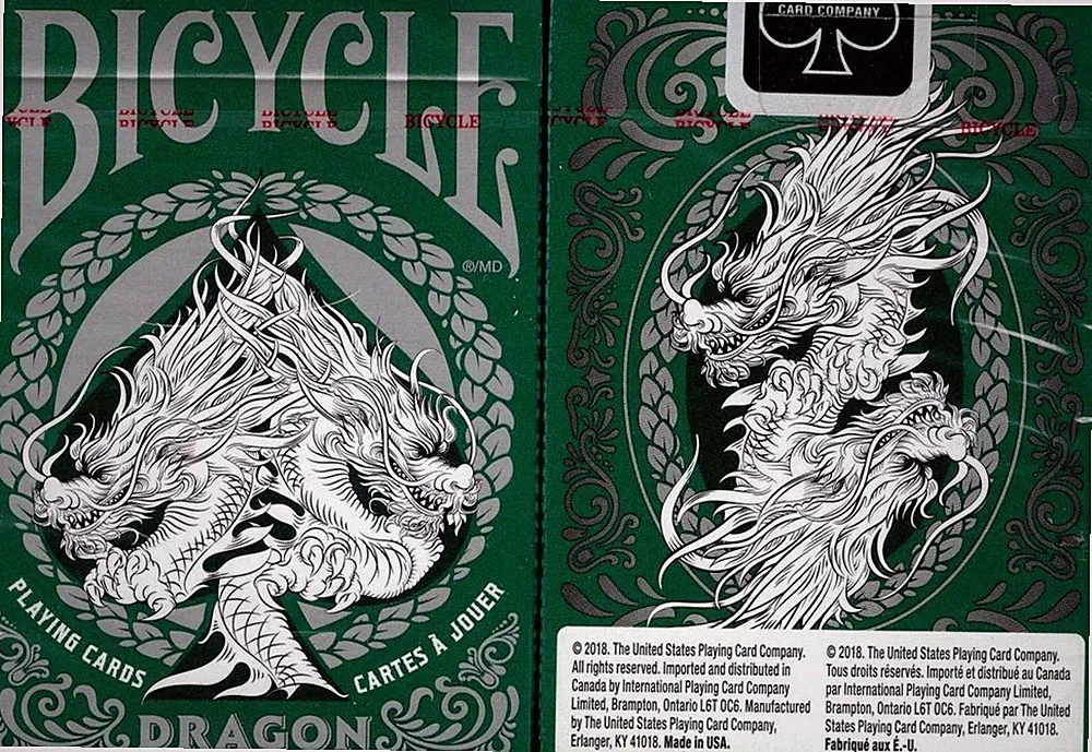 Dragon Bicycle Green Playing Cards ( Very Rare ! ) 2018