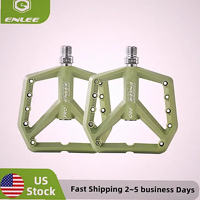 ENLEE MTB Road Bike Nylon Pedals Lightweight Widen 9/16inch DU Bearing Pedals