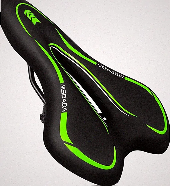 Gel Bike Seat - Comfortable Bicycle Saddle With Extra Soft Cushion Padded Green