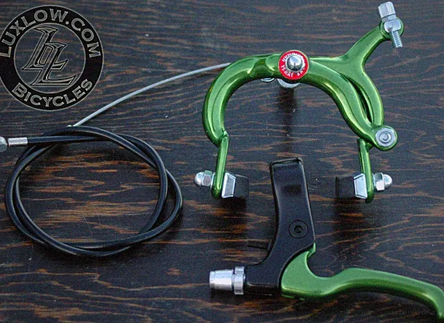 Green Fixie ALLOY Front Brake Lever Cable Caliper Fixed Gear Bicycle VintageBike