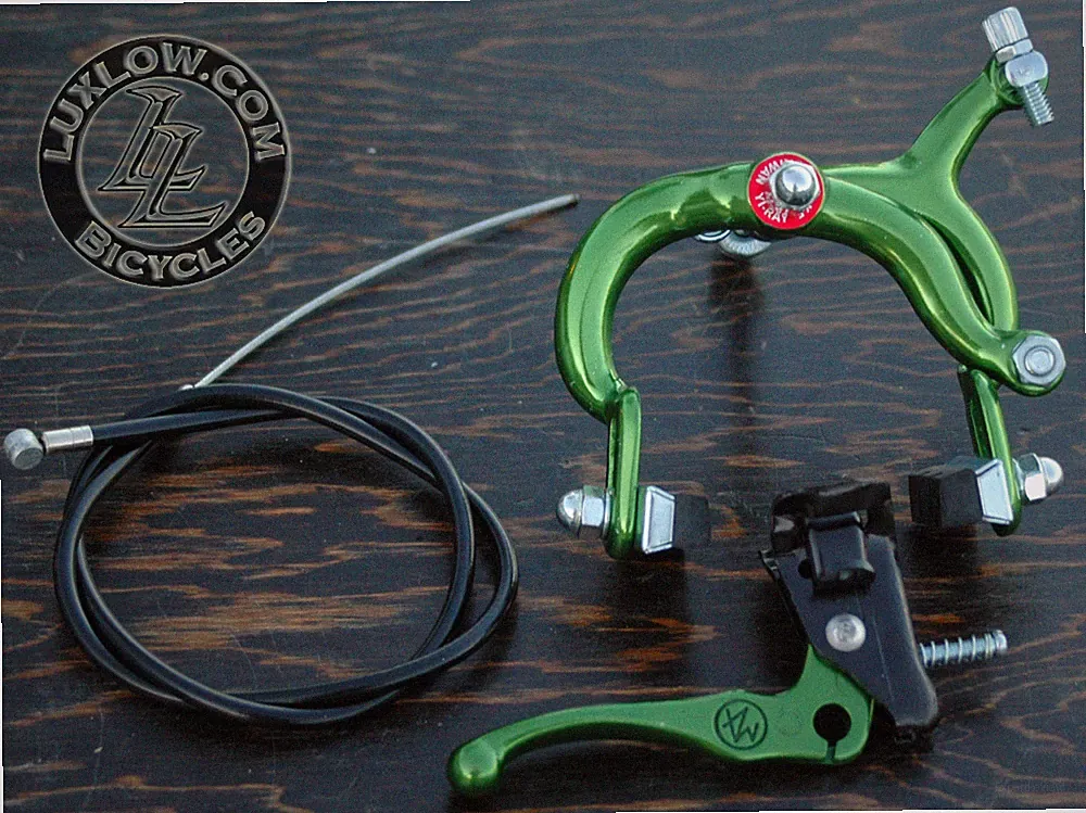 Green Fixie MX Lever ALLOY Front Brake Caliper Cable Fixed Gear Bicycle RoadBike