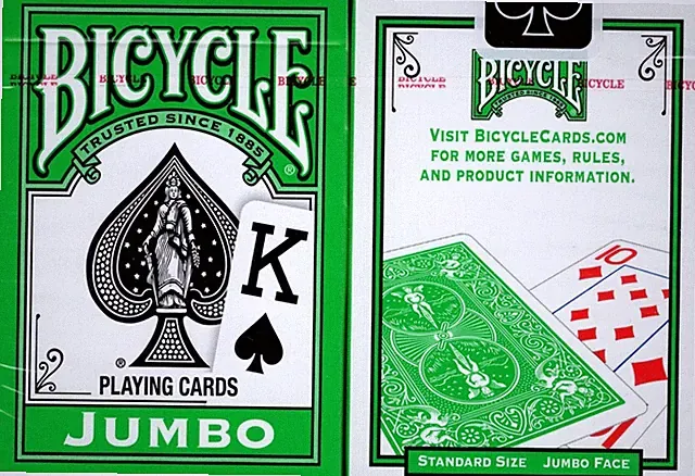Green Jumbo Index Bicycle Playing Cards Poker Size Deck USPCC New Sealed