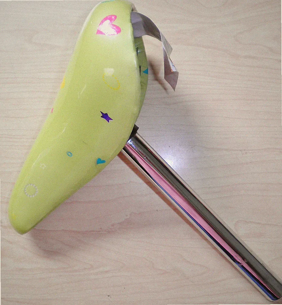 HEART LIME GREEN KIDS BICYCLE SEAT W/POST BIKE PARTS 71-2