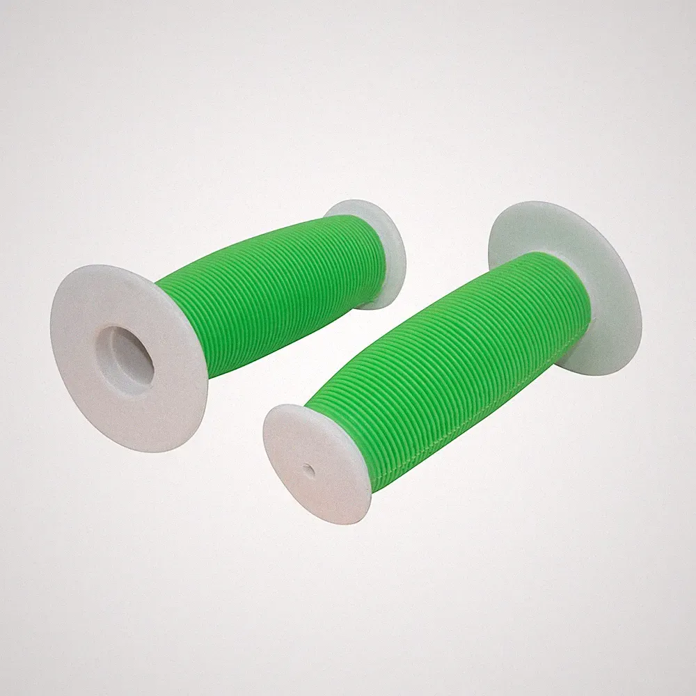 NEW! Child Kids Bicycle Grips Mushroom Handle Bar Colorful Bike Grip Green/White