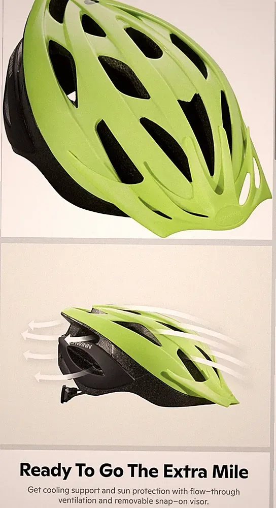 NEW SCHWINN BICYCLE HELMET ADULT & TEEN NEON GREEN EASY ADJUST DIAL FIT AGE 14 +