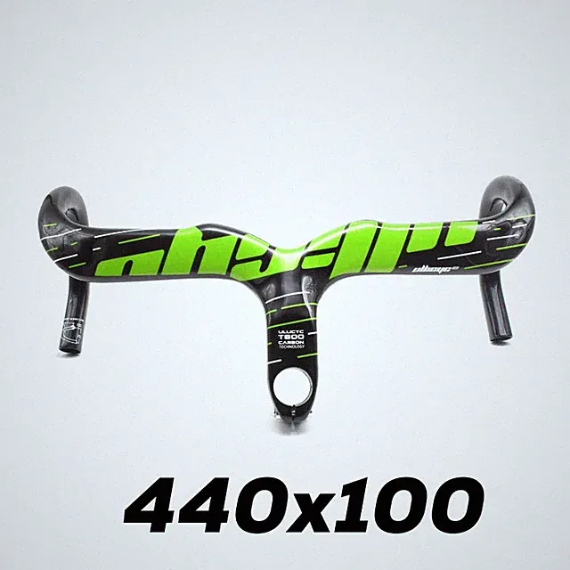 Road Bicycle Drop Bar Carbon Fiber Bicycle Handlebar with Stem 400/420/440mm