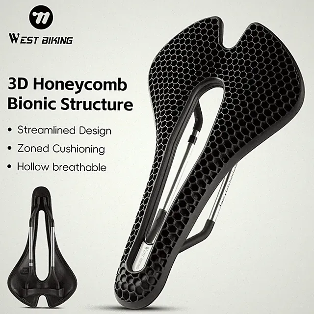 WEST BIKING Bicycle Saddle 3D Honeycomb Hollow Road Bike Cycling Seat Cushion